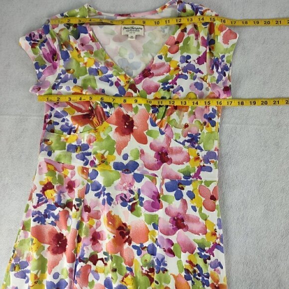Norm Thompson Short Sleeve Floral Dress Size PS - Picture 7 of 11